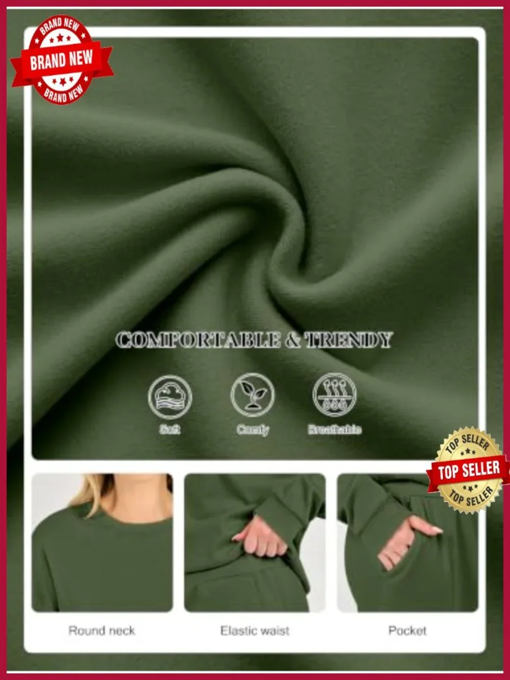 Cozy Fleece Two Piece Lounge Set Long Sleeve Pullover Wide Leg Pants Matching